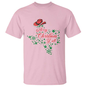 Merry Christmas Y'All Texas T Shirt TS09 Light Pink Print Your Wear