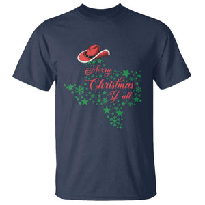 Merry Christmas Y'All Texas T Shirt TS09 Navy Print Your Wear