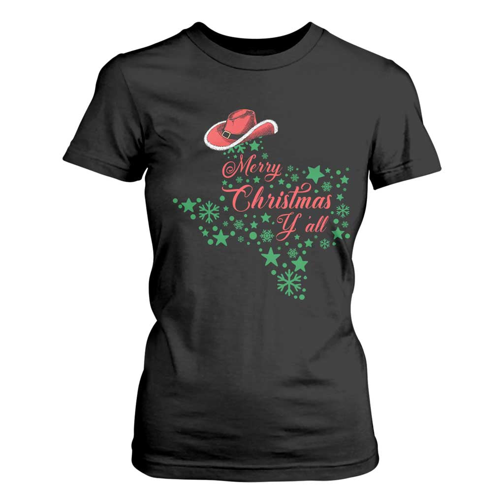 Merry Christmas Y'All Texas T Shirt For Women TS09 Black Print Your Wear