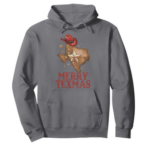 Christmas In Texas Hoodie Merry Texmas Santa Cowboy Hat TS09 Charcoal Print Your Wear