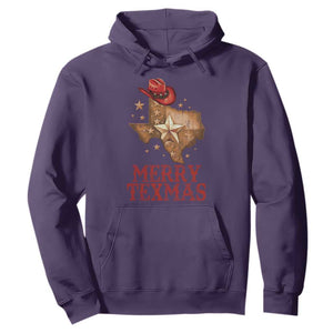 Christmas In Texas Hoodie Merry Texmas Santa Cowboy Hat TS09 Purple Print Your Wear