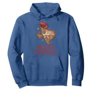 Christmas In Texas Hoodie Merry Texmas Santa Cowboy Hat TS09 Royal Blue Print Your Wear