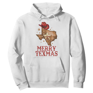 Christmas In Texas Hoodie Merry Texmas Santa Cowboy Hat TS09 White Print Your Wear