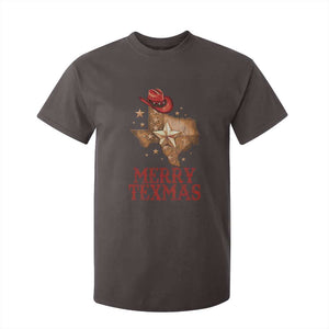 Christmas In Texas T Shirt For Kid Merry Texmas Santa Cowboy Hat TS09 Dark Chocolate Print Your Wear