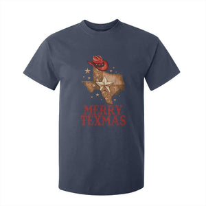 Christmas In Texas T Shirt For Kid Merry Texmas Santa Cowboy Hat TS09 Navy Print Your Wear