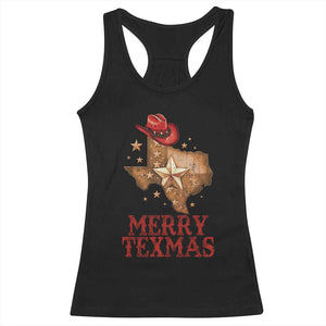 Christmas In Texas Racerback Tank Top Merry Texmas Santa Cowboy Hat TS09 Black Print Your Wear