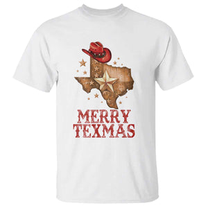 Christmas In Texas T Shirt Merry Texmas Santa Cowboy Hat TS09 White Print Your Wear