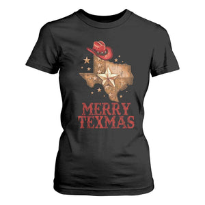 Christmas In Texas T Shirt For Women Merry Texmas Santa Cowboy Hat TS09 Black Print Your Wear