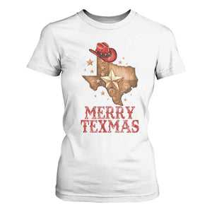 Christmas In Texas T Shirt For Women Merry Texmas Santa Cowboy Hat TS09 White Print Your Wear