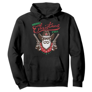 Merry Christmas Y'All Texas Cowboy Santa Hoodie TS09 Black Print Your Wear