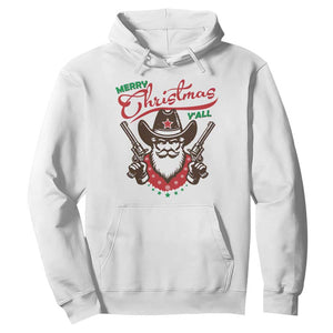 Merry Christmas Y'All Texas Cowboy Santa Hoodie TS09 White Print Your Wear