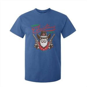 Merry Christmas Y'All Texas Cowboy Santa T Shirt For Kid TS09 Royal Blue Print Your Wear