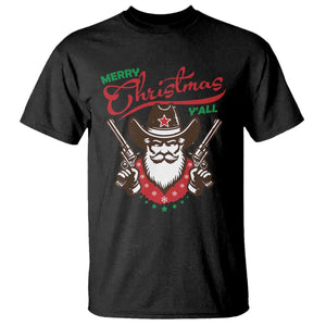 Merry Christmas Y'All Texas Cowboy Santa T Shirt TS09 Black Print Your Wear