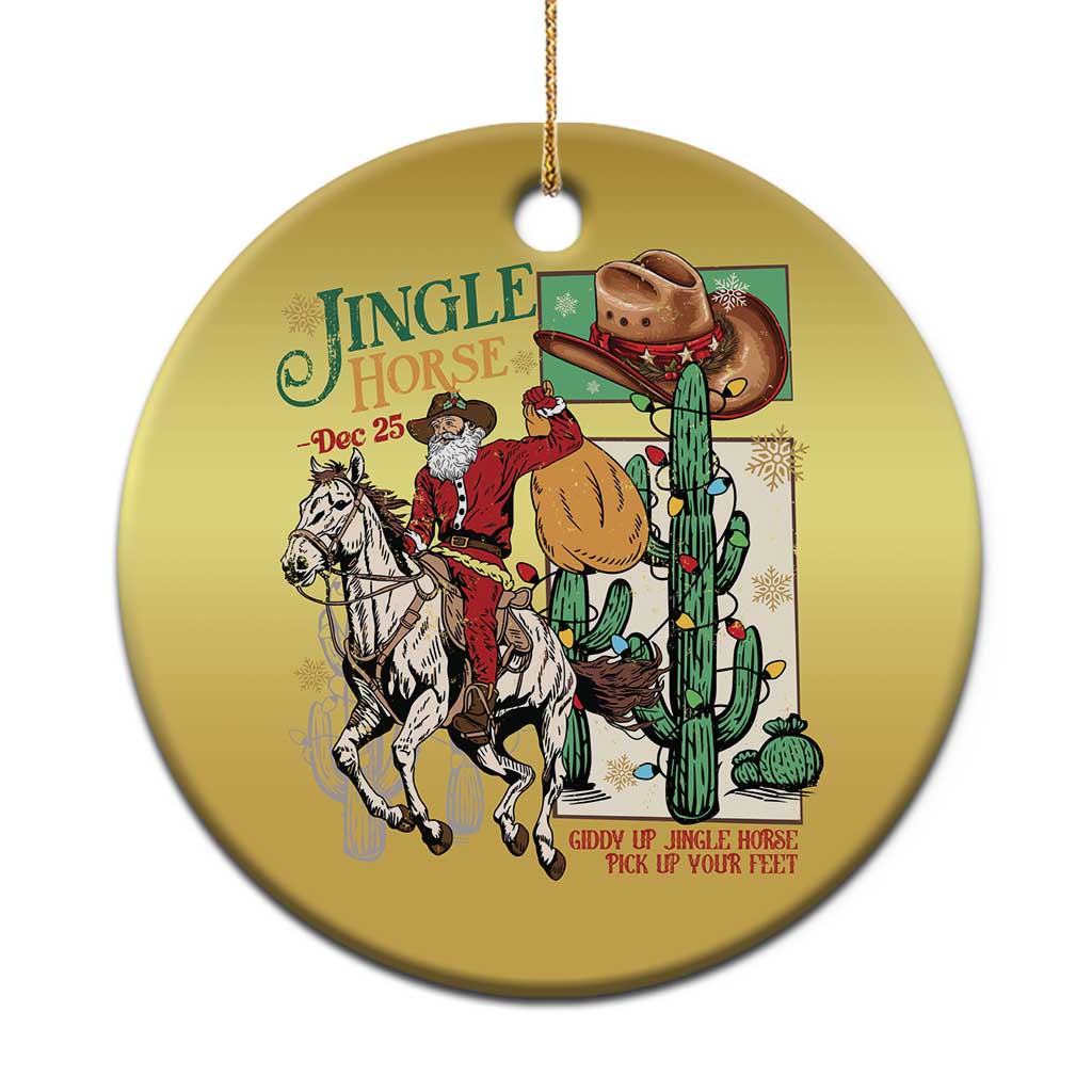 Western Xmas Christmas Ornament Jingle Horse Pick Up Your Feet Cowboy Santa Rider TS09 Print Your Wear