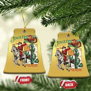 Western Xmas Christmas Ornament Jingle Horse Pick Up Your Feet Cowboy Santa Rider TS09 Bell Flake Gold Print Your Wear