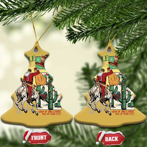 Western Xmas Christmas Ornament Jingle Horse Pick Up Your Feet Cowboy Santa Rider TS09 Christmas Tree Gold Print Your Wear