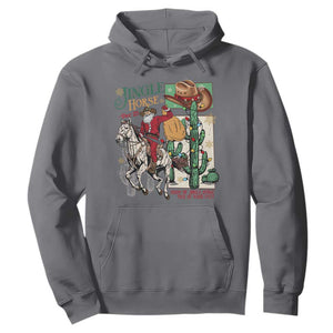 Western Christmas Hoodie Jingle Horse Pick Up Your Feet Cowboy Santa Rider TS09 Charcoal Print Your Wear