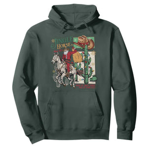 Western Christmas Hoodie Jingle Horse Pick Up Your Feet Cowboy Santa Rider TS09 Dark Forest Green Print Your Wear