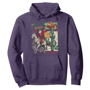 Western Christmas Hoodie Jingle Horse Pick Up Your Feet Cowboy Santa Rider TS09 Purple Print Your Wear