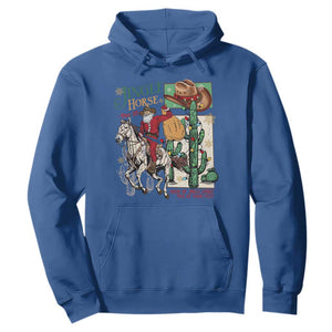 Western Christmas Hoodie Jingle Horse Pick Up Your Feet Cowboy Santa Rider TS09 Royal Blue Print Your Wear