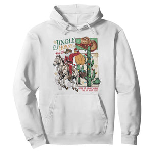 Western Christmas Hoodie Jingle Horse Pick Up Your Feet Cowboy Santa Rider TS09 White Print Your Wear