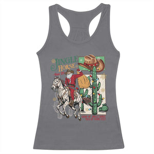 Western Christmas Racerback Tank Top Jingle Horse Pick Up Your Feet Cowboy Santa Rider TS09 Charcoal Print Your Wear