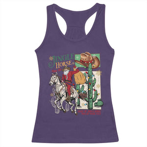 Western Christmas Racerback Tank Top Jingle Horse Pick Up Your Feet Cowboy Santa Rider TS09 Purple Print Your Wear