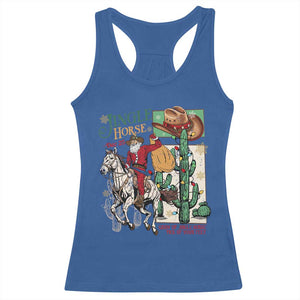 Western Christmas Racerback Tank Top Jingle Horse Pick Up Your Feet Cowboy Santa Rider TS09 Royal Blue Print Your Wear