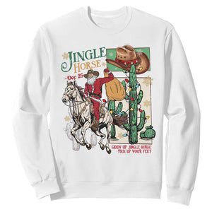 Western Christmas Sweatshirt Jingle Horse Pick Up Your Feet Cowboy Santa Rider TS09 White Print Your Wear