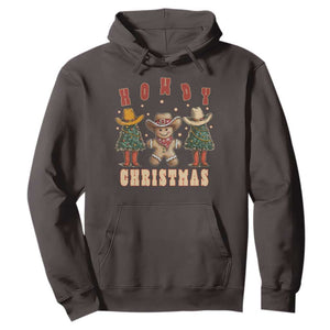 Howdy Christmas Hoodie Cowboy Cactus Xmas Tree TS09 Dark Chocolate Print Your Wear