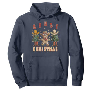 Howdy Christmas Hoodie Cowboy Cactus Xmas Tree TS09 Navy Print Your Wear