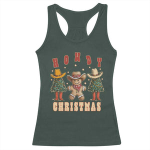 Howdy Christmas Racerback Tank Top Cowboy Cactus Xmas Tree TS09 Dark Forest Green Print Your Wear