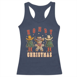 Howdy Christmas Racerback Tank Top Cowboy Cactus Xmas Tree TS09 Navy Print Your Wear