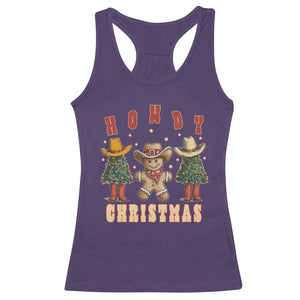 Howdy Christmas Racerback Tank Top Cowboy Cactus Xmas Tree TS09 Purple Print Your Wear