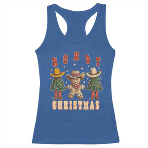 Howdy Christmas Racerback Tank Top Cowboy Cactus Xmas Tree TS09 Royal Blue Print Your Wear