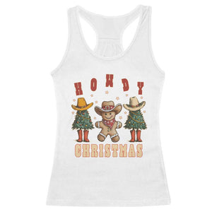 Howdy Christmas Racerback Tank Top Cowboy Cactus Xmas Tree TS09 White Print Your Wear