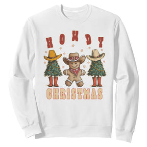 Howdy Christmas Sweatshirt Cowboy Cactus Xmas Tree TS09 White Print Your Wear