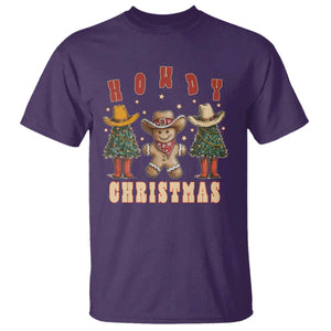 Howdy Christmas T Shirt Cowboy Cactus Xmas Tree TS09 Purple Print Your Wear