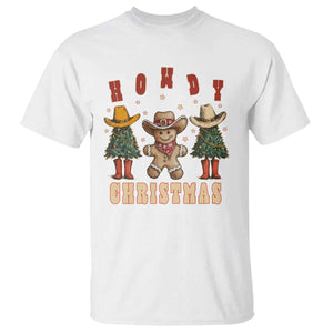 Howdy Christmas T Shirt Cowboy Cactus Xmas Tree TS09 White Print Your Wear