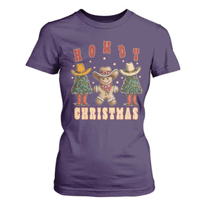 Howdy Christmas T Shirt For Women Cowboy Cactus Xmas Tree TS09 Purple Print Your Wear