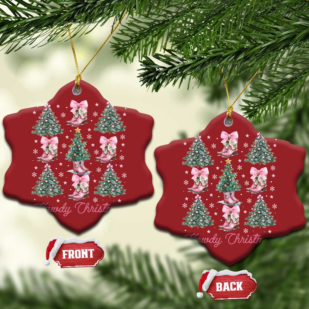Howdy Xmas Christmas Ornament Coquette Christmas Tree Cowgirl TS09 Snow Flake Red Print Your Wear