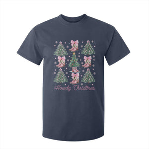 Howdy Christmas T Shirt For Kid Coquette Christmas Tree Cowgirl TS09 Navy Print Your Wear