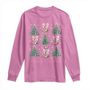 Howdy Christmas Long Sleeve Shirt Coquette Christmas Tree Cowgirl TS09 Azalea Print Your Wear