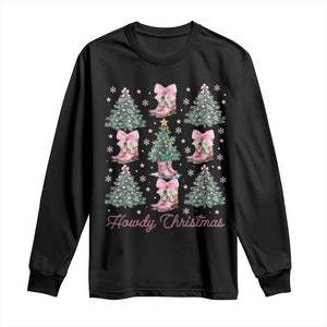 Howdy Christmas Long Sleeve Shirt Coquette Christmas Tree Cowgirl TS09 Black Print Your Wear