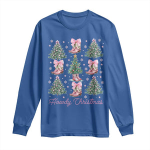 Howdy Christmas Long Sleeve Shirt Coquette Christmas Tree Cowgirl TS09 Royal Blue Print Your Wear