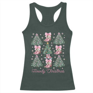 Howdy Christmas Racerback Tank Top Coquette Christmas Tree Cowgirl TS09 Dark Forest Green Print Your Wear