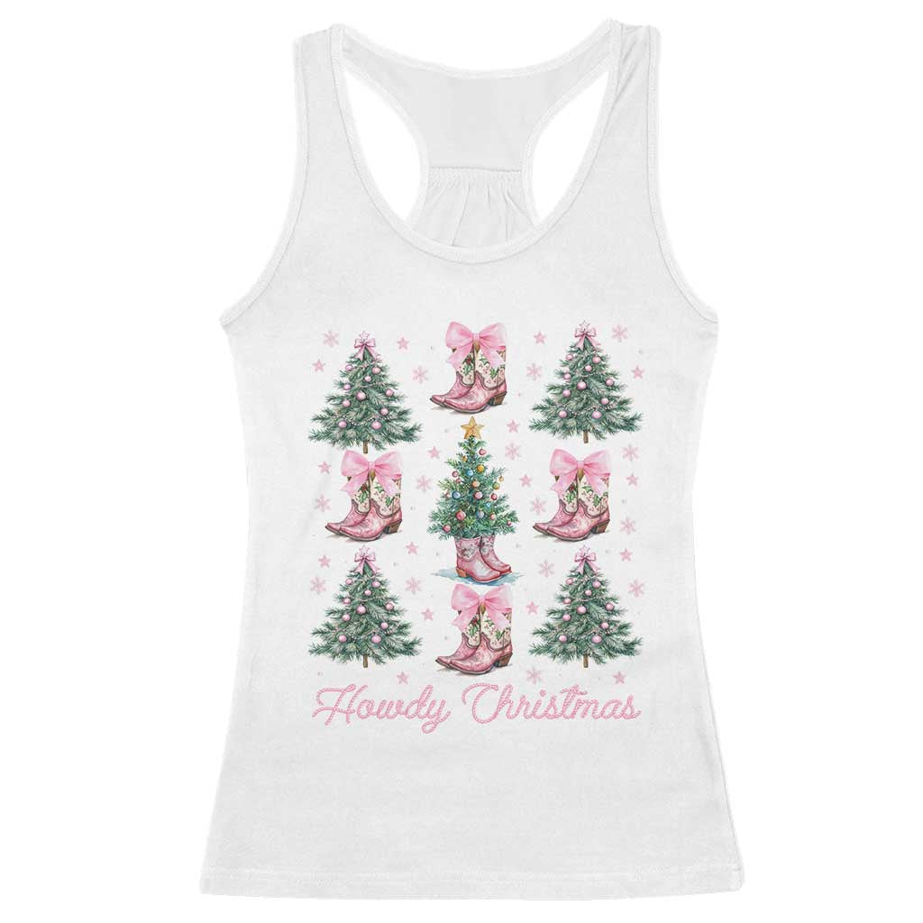 Howdy Christmas Racerback Tank Top Coquette Christmas Tree Cowgirl TS09 White Print Your Wear