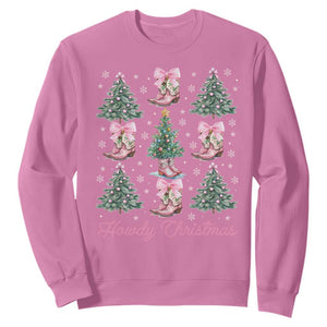 Howdy Christmas Sweatshirt Coquette Christmas Tree Cowgirl TS09 Azalea Print Your Wear