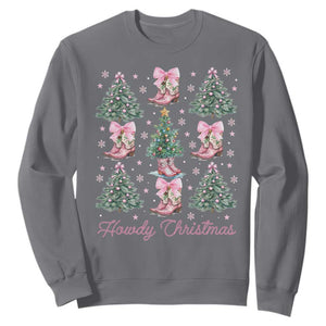 Howdy Christmas Sweatshirt Coquette Christmas Tree Cowgirl TS09 Charcoal Print Your Wear