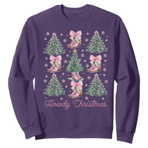 Howdy Christmas Sweatshirt Coquette Christmas Tree Cowgirl TS09 Purple Print Your Wear